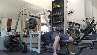 i'm fuckin' this heavy chested teen in the gym, suckin' her big tits