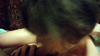 My Russian girlfriend gives a special New Year blowjob gift