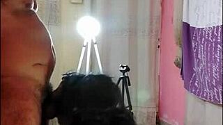 Tall Busty BBW Moans Loudly While Sucking Tits On Phone