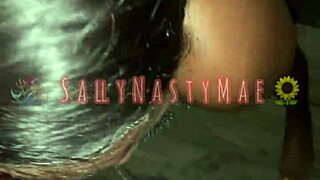 Giving locals a show with bent over cumshot