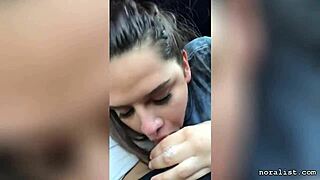 craigslist babe gives outdoor car blowjob to friend in public spot.