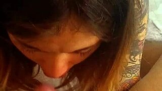 Babe Sucks Dick Nicely While Showing Her Ass