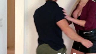 Nina Elle Pays Back Stepfamily with Blowjob and Fucking! Big Tits Bouncing!