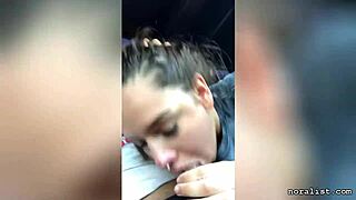 craigslist babe gives outdoor car blowjob to friend in public spot.