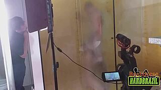 Brazilian Pornstar Rafaella Denardin Shows Big Tits and Ass in Shower