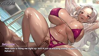 Animated cowgirl action with a busty boss and a big cock