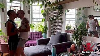 Leo serves sam bridle with deepthroat blowjob and spitting