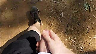 hairy gay man jerks off in public outdoor