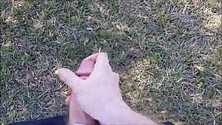 hairy gay man jerks off in public outdoor