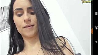 Hey, check out this big tits slim sucking her own tits on webcam, she says casually.