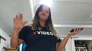 latina paty bumbum wets camera before halloween party