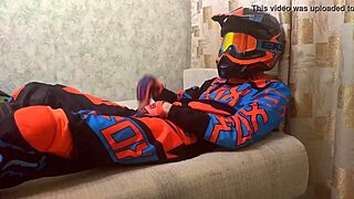 Gay Motocross Bikers In Costumes Play