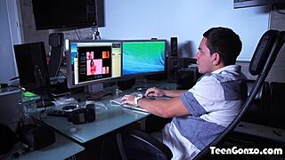 Teengonzo Jane Jantzen gets smashed hard and cummed on her face in the garage.