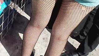 Mature women show off their assets in tight clothes