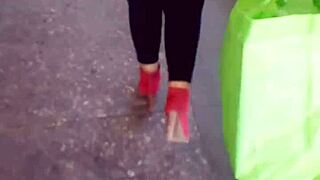 Mature women show off their assets in tight clothes