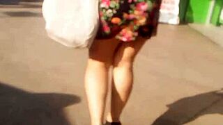 Mature women show off their assets in tight clothes