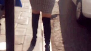 Mature women show off their assets in tight clothes