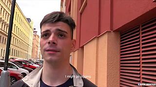 amateur gay guy gets rough outdoor spanking and blowjob