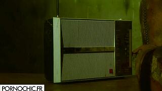 lesbian orgy in old factory with stockings and shoes fingering redhead pussy