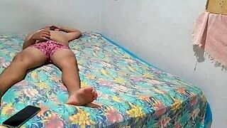 Latina Rides Cowgirl In Homemade Ass Scene