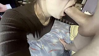 Scene Ends with Cum in Mouth After Oral and Creampie
