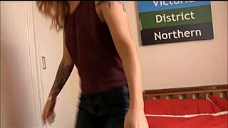 Wow, Check Out This Tattooed And Pierced Rock Chick Putting On Leather Pants And Jacket!