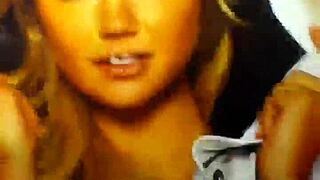 B. Dick and Kate Upton in a facial makeup session