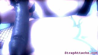 Busty domina Mistress uses toys on sub's ass