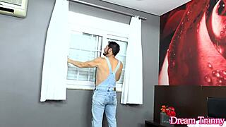 Sexy tgirl Mariana Rios explodes after intense anal flip flop.