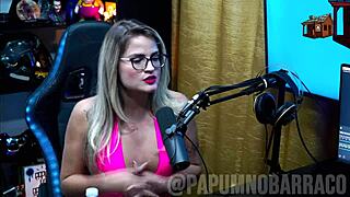 hey, did ya see bruna carlos strip naked for the host and show off her natural tits?