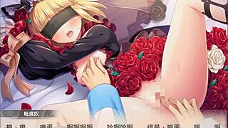 I watch this hentai girl orgasm from fingering her small tits.