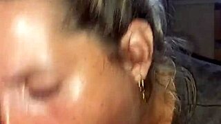 Rubia Receives Cum On Face After Deepthroat Blowjob From Friend!