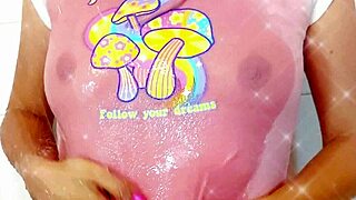 Big Ass Stepsister Bathes With Tempting Curves On Display