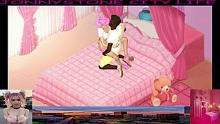 jonnystone meets fun pink woman in custom hentai adventure with big black cock 😜