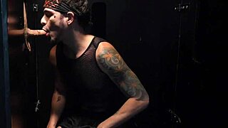 straight male experiences curiosity at glory hole in amateur setting