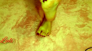 Latina Woman Fixing Her Feet for Rich Fetish Massage