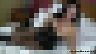 in this bdsm session, you eat your own cum under femdom control