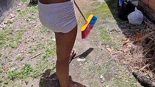 Cute Latina Feels Intense Cumshot After Deepthroat Blowjob With Monster Cock