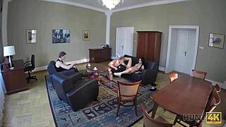 amazing sex action helps brunette earn money for new ring