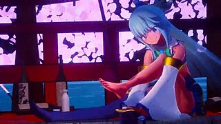 Konosuba animation features horny Mitsuboshi in a sex party with big tits fucking.