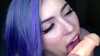 cute stacy moon gives blowjob and handjob with accent