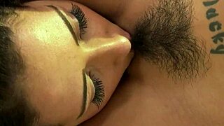 Saya song and avi love taste hairy pussy in lesbian oral scene