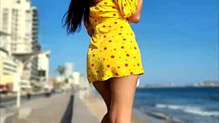 Horny photographer licks latina outdoor?