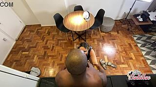 Cleo Cadillac's deep throat and ass action with a black man