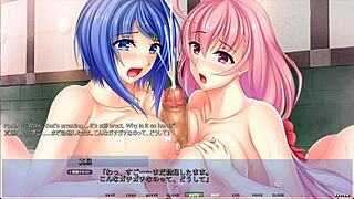Akumeru Family Harem Route: Dual Step-Sisters Titfuck in Group Action