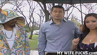 Wife Takes Hard Cock in BDSM Humiliation While Cuckold Husband Watches