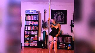 black lingerie rock strip performance