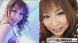 Teen faces test pleasuring six guys with blowjobs and facials