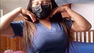 nurse prepares for workday at hospital