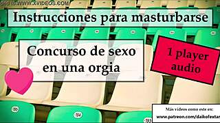 Femdom Ladyboy Leads Jerk Off Contest